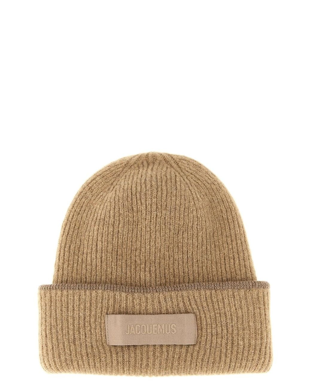 Jacquemus Natural Le Bonnet Gros-Grain Beanie for men