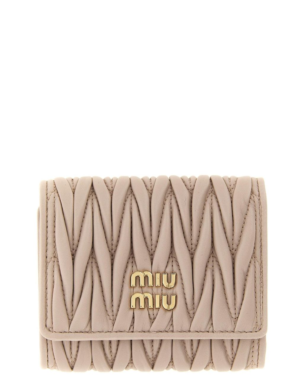 Miu Miu Pink Small Matelassé Nappa Wallet