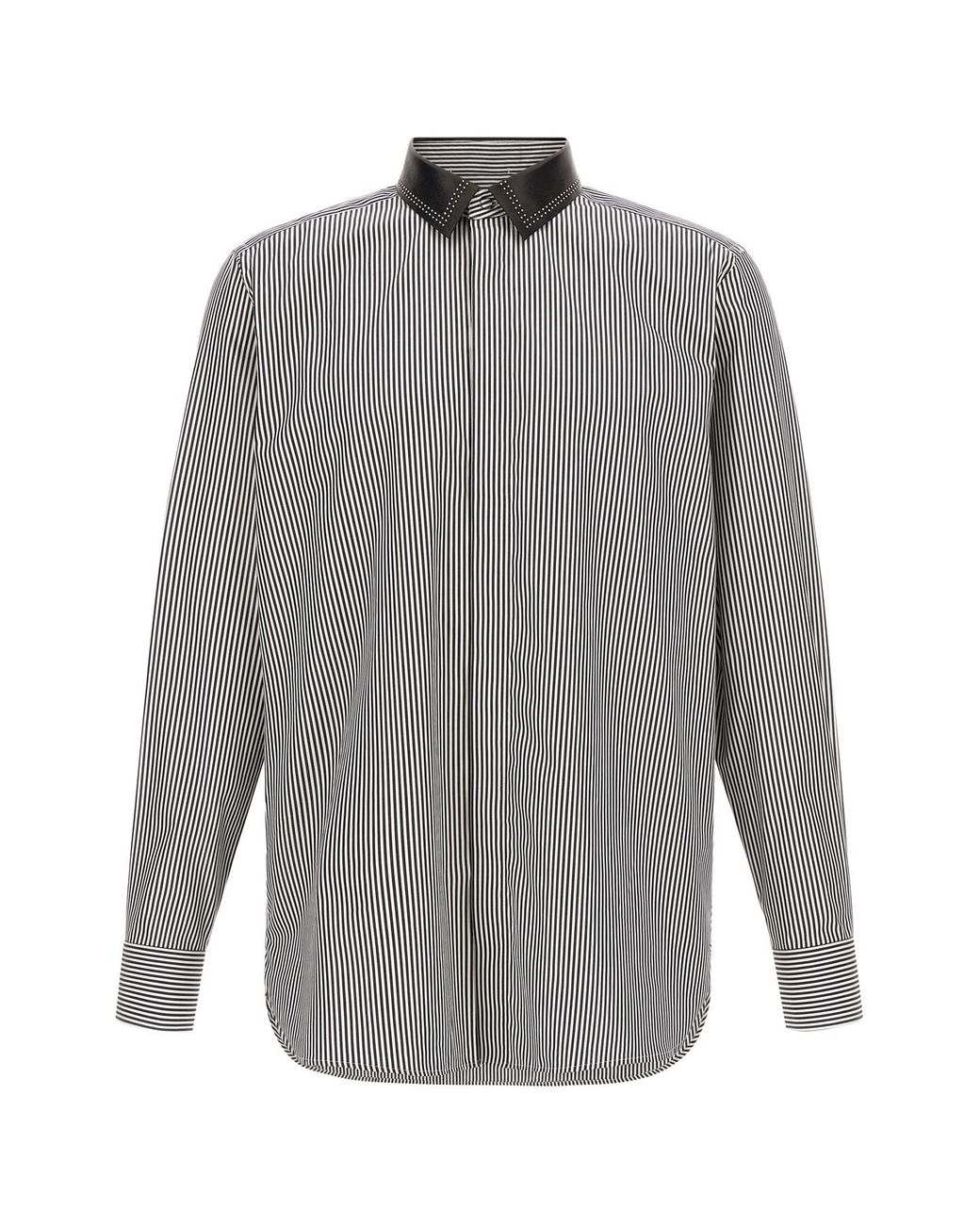 Tom Ford Gray Striped Shirt With Detachable Collar for men