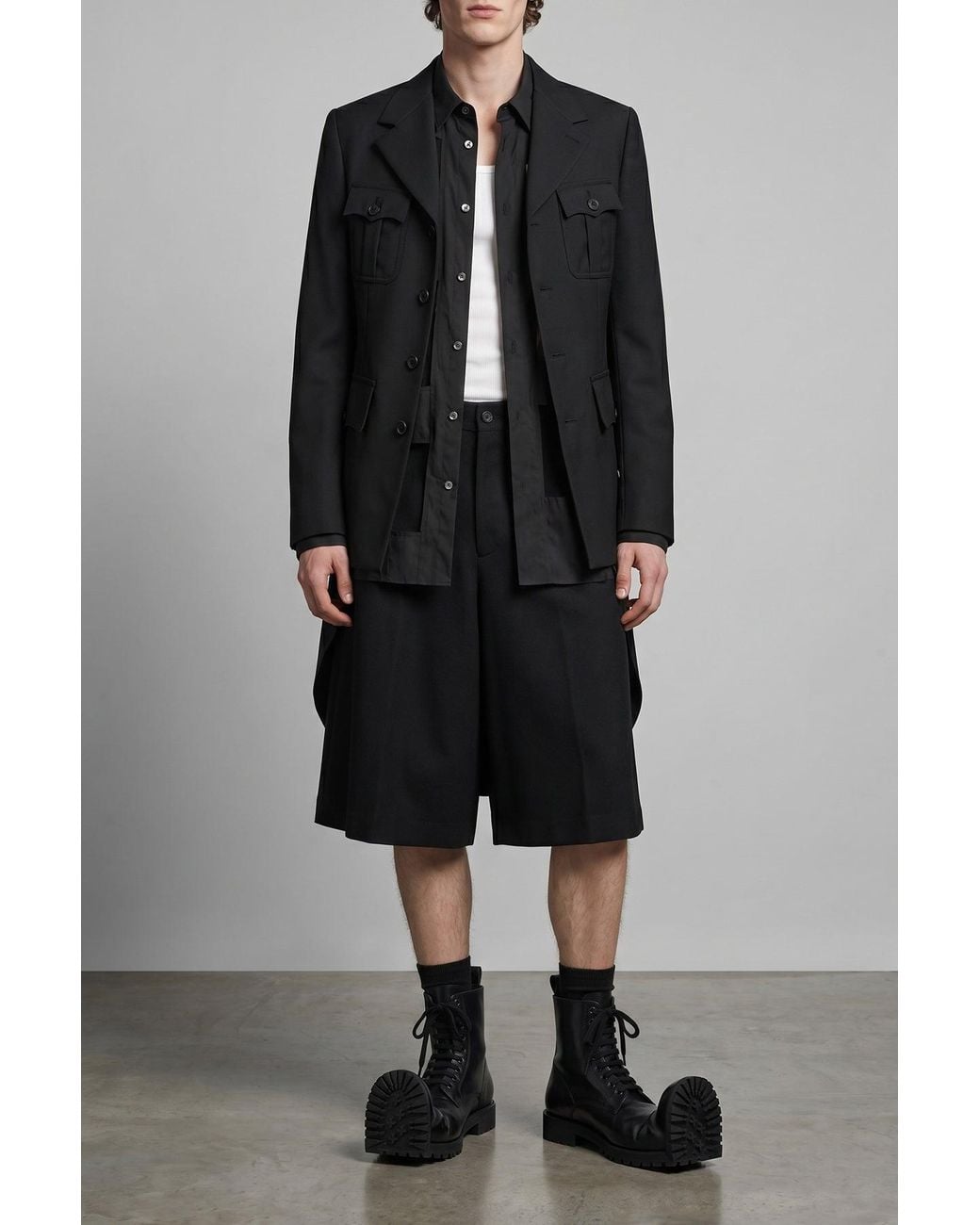 Comme des Garçons Black Geometric Cut-Out Shirt for men