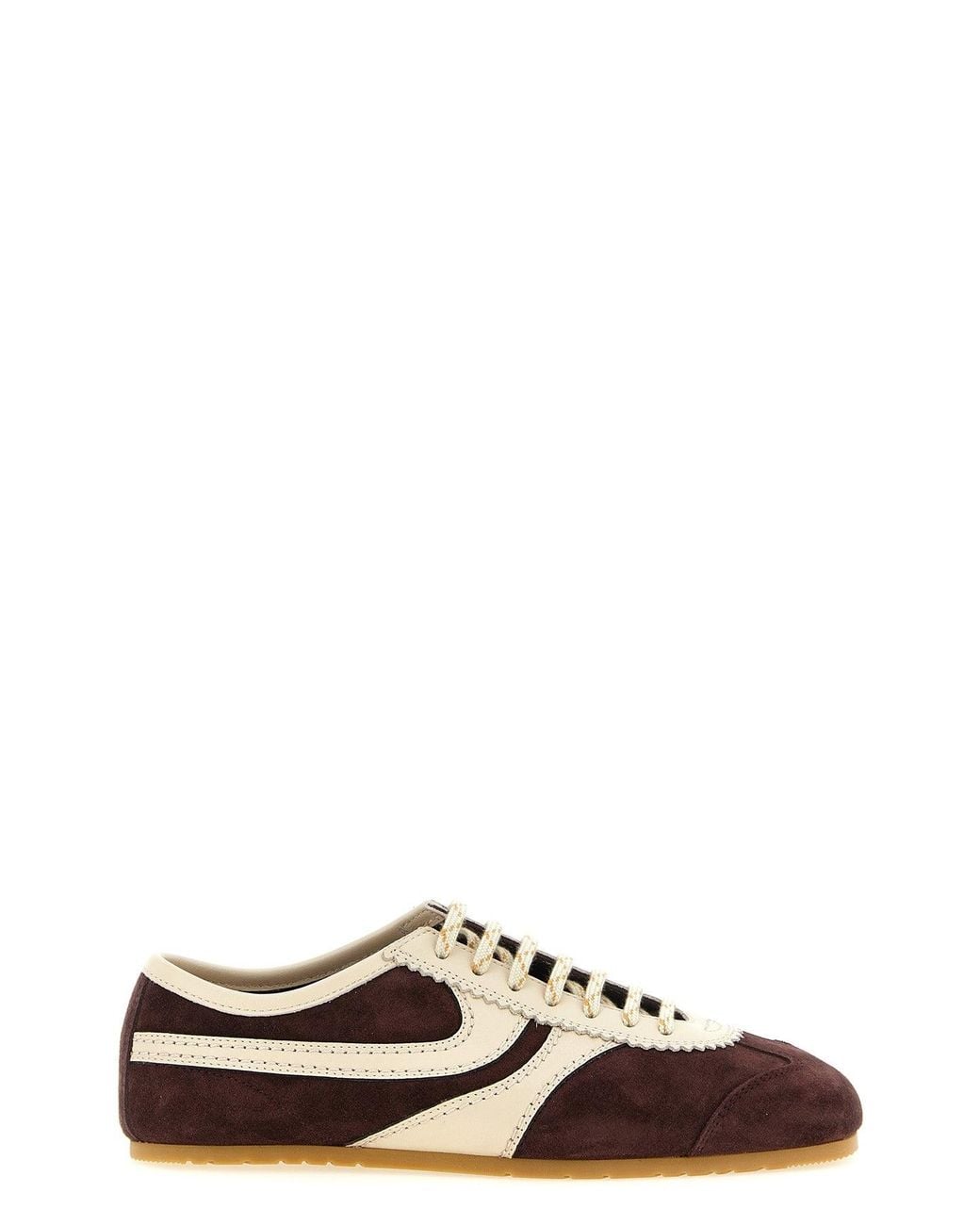 Dries Van Noten Brown Sneakers With Scalloped Details