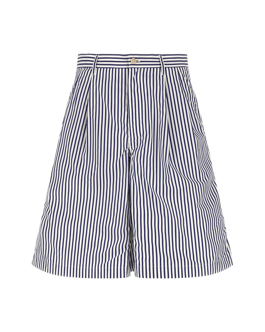 Comme des Garçons Blue Cotton Bermuda Shorts for men