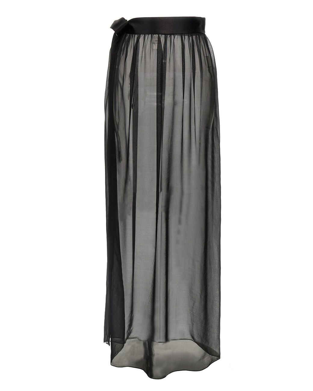 Dolce & Gabbana Gray Long Silk Chiffon Skirt
