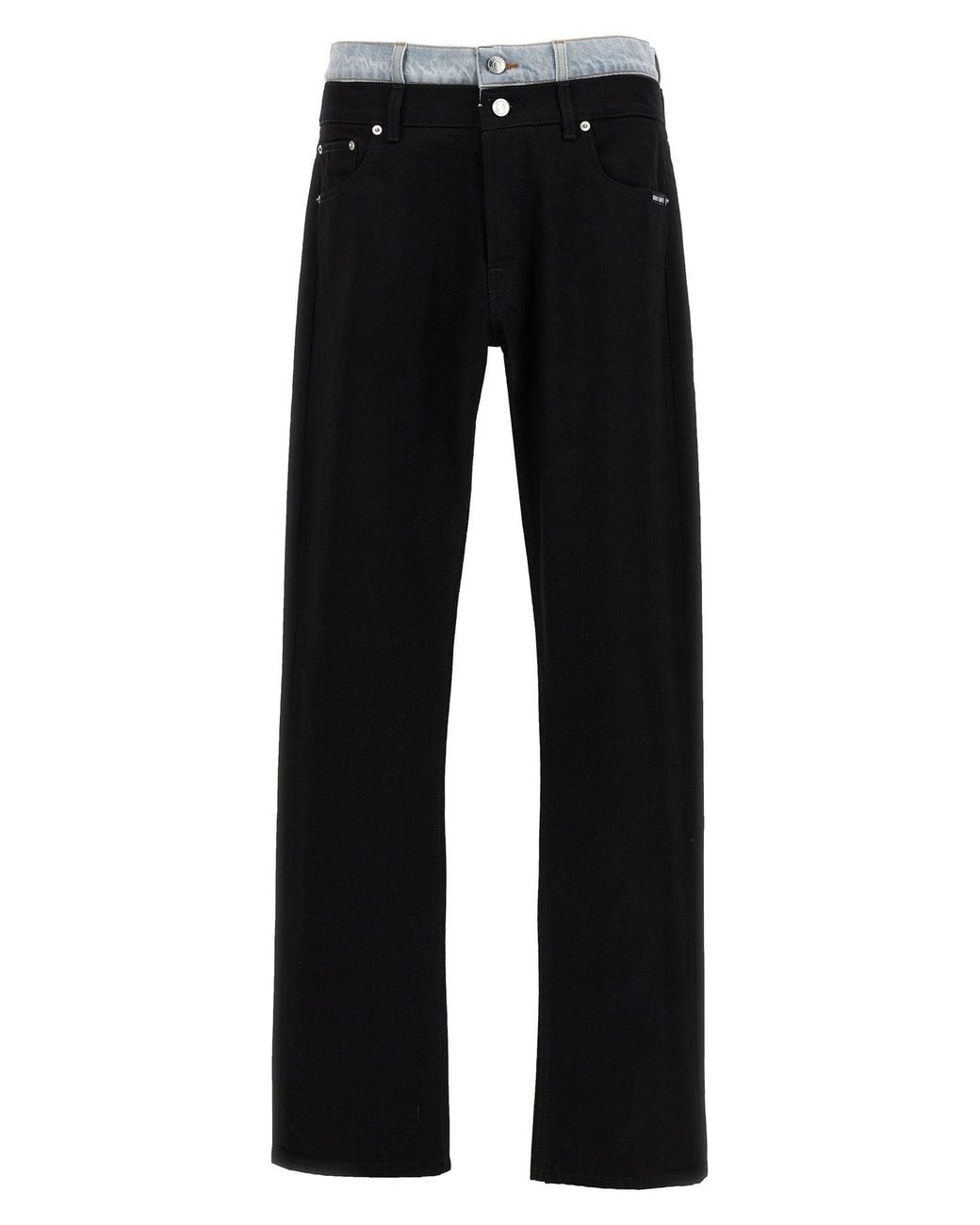 VTMNTS Black 'Double Waist' Jeans for men