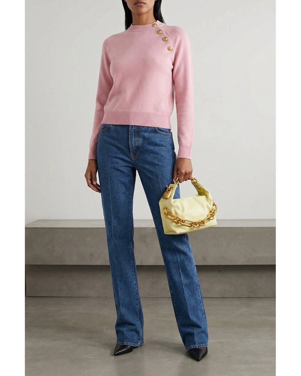 Balmain Metallic Mini Bag With Chunky Chain