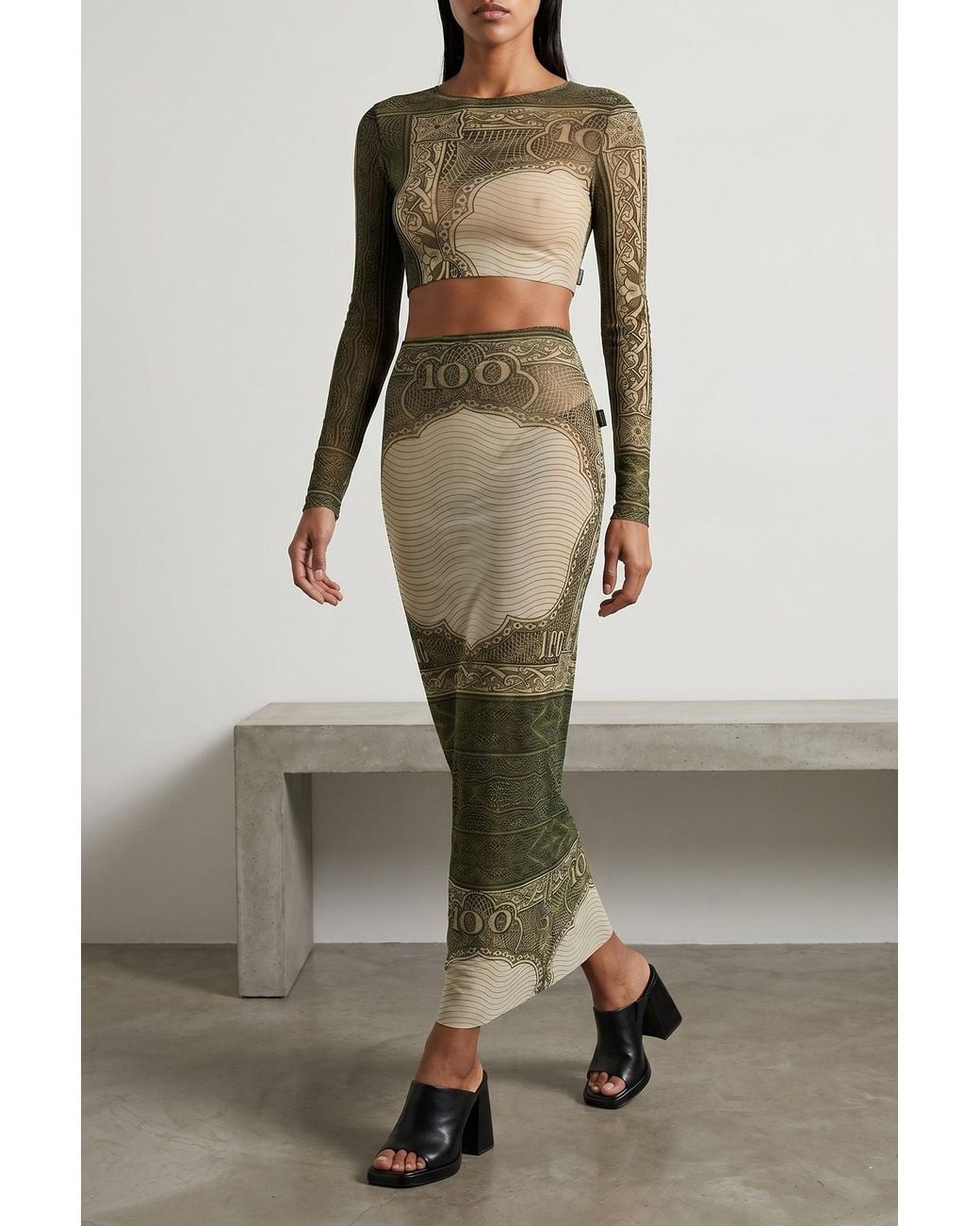 Jean Paul Gaultier Green 'The Cartouche' Skirt