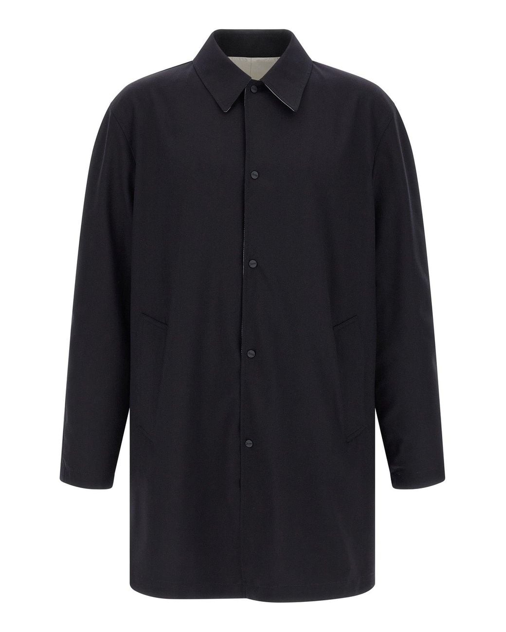 Herno Blue Reversible Jacket Logo Button Detail for men
