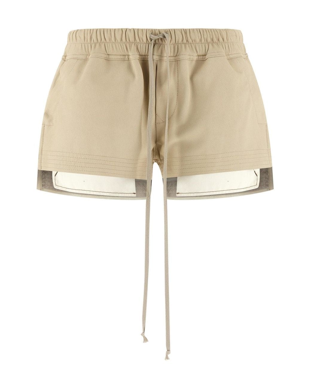 Rick Owens Natural Shorts Visible Pocket Details