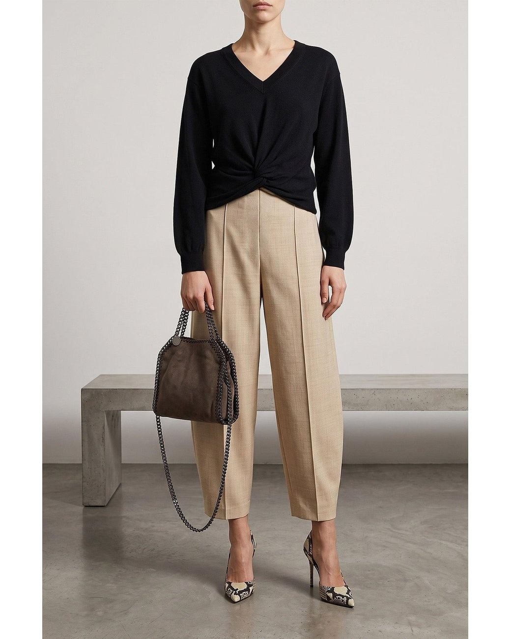 Stella McCartney Brown Falabella Tiny Tote Bag