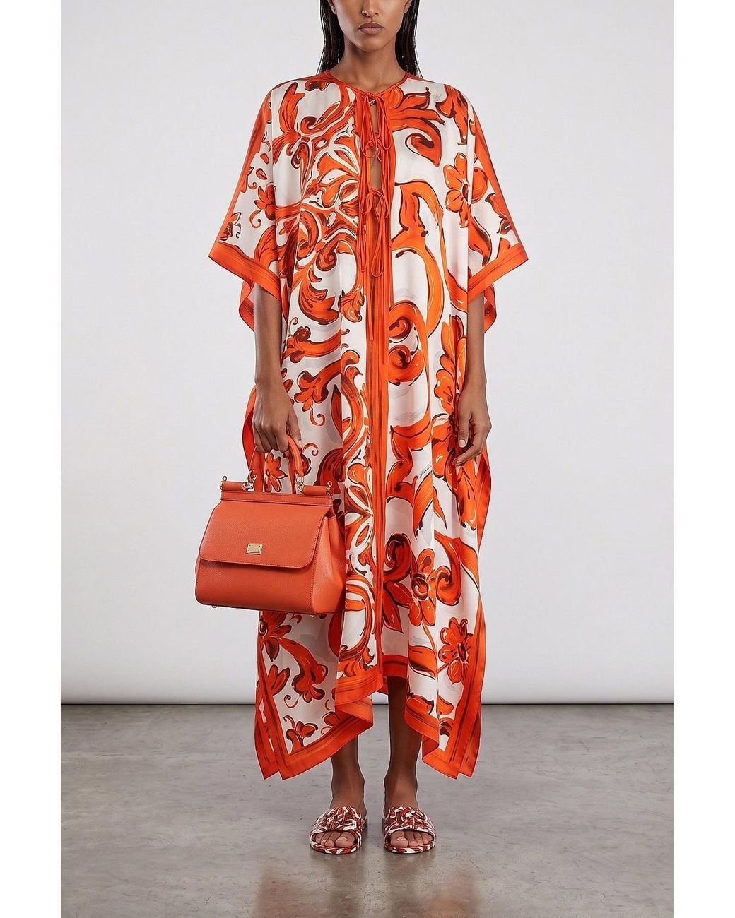 Dolce & Gabbana Orange Bianca Slides With Cut-Out Logo