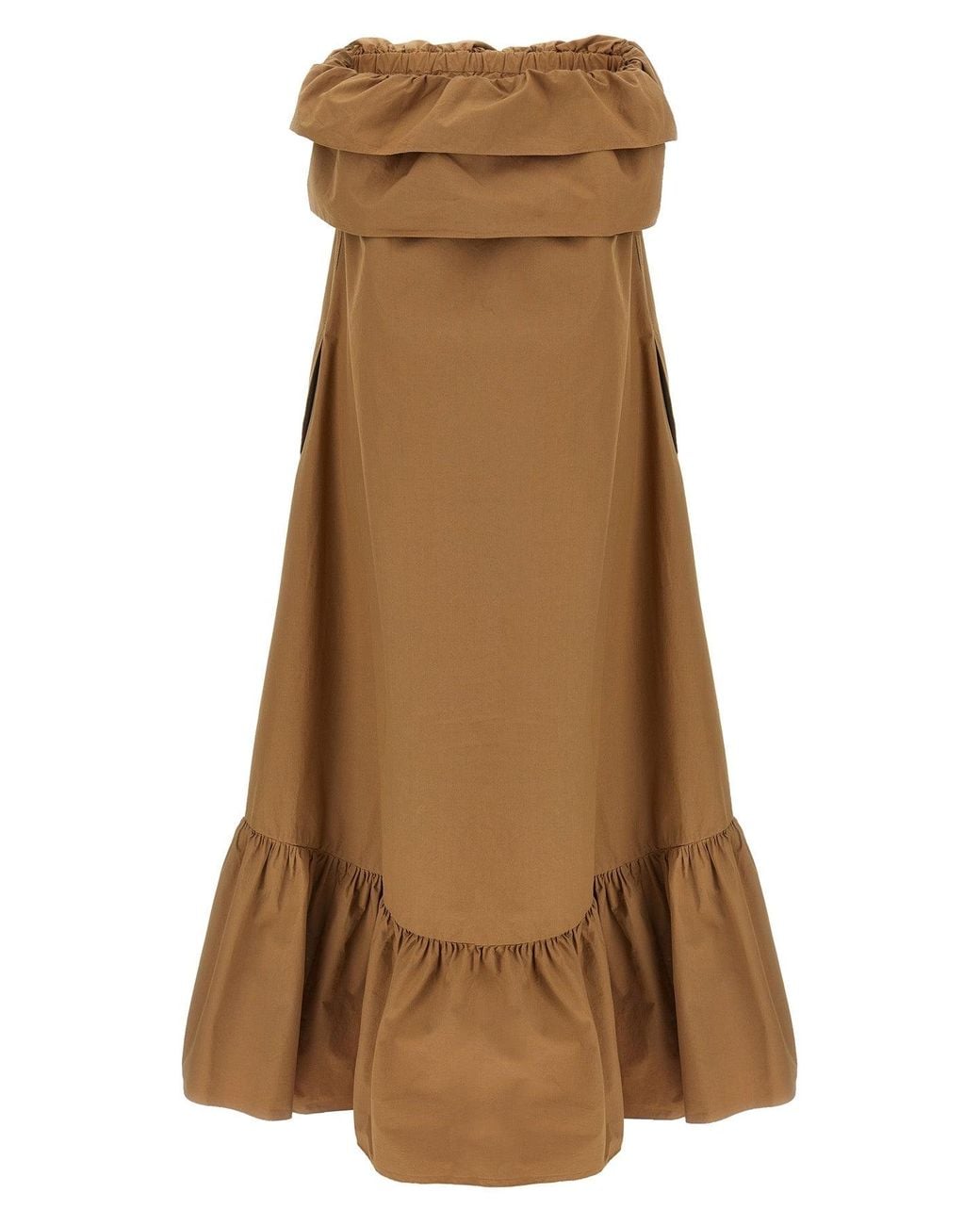 Saint Laurent Brown Dress 'Robe Longue Epaules'
