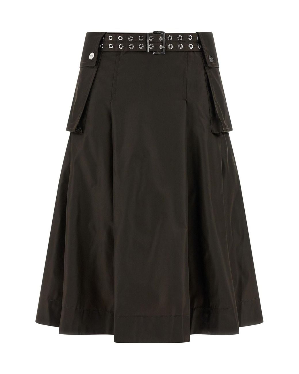 Ganni Black 'duchesse Nylon Pleated' Skirt