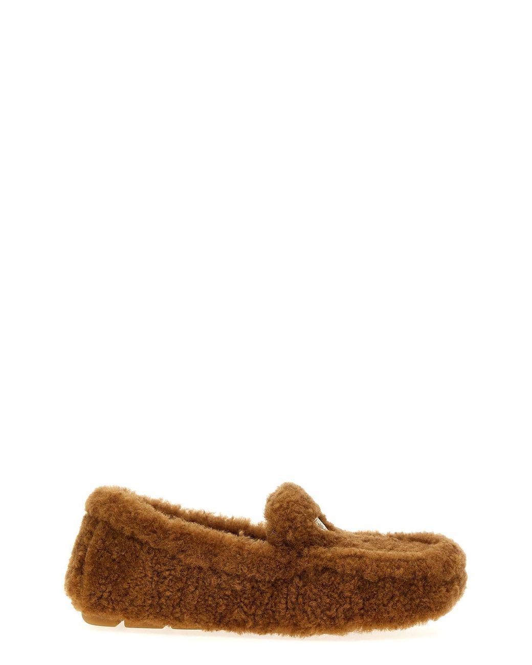 Prada Brown Lamb Leather Slip-On Loafers