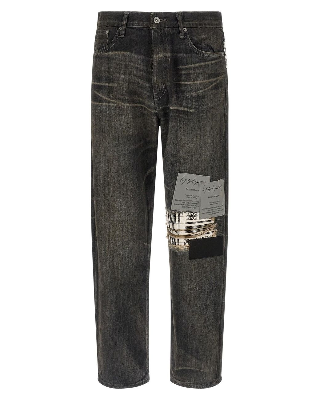 Yohji Yamamoto Gray 'Savege Denim' Jeans Nh for men