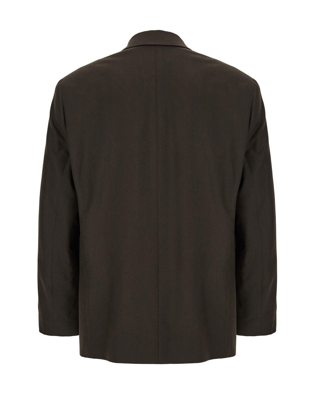 Lemaire Black Tropical Wool Double-Breasted Blazer for men