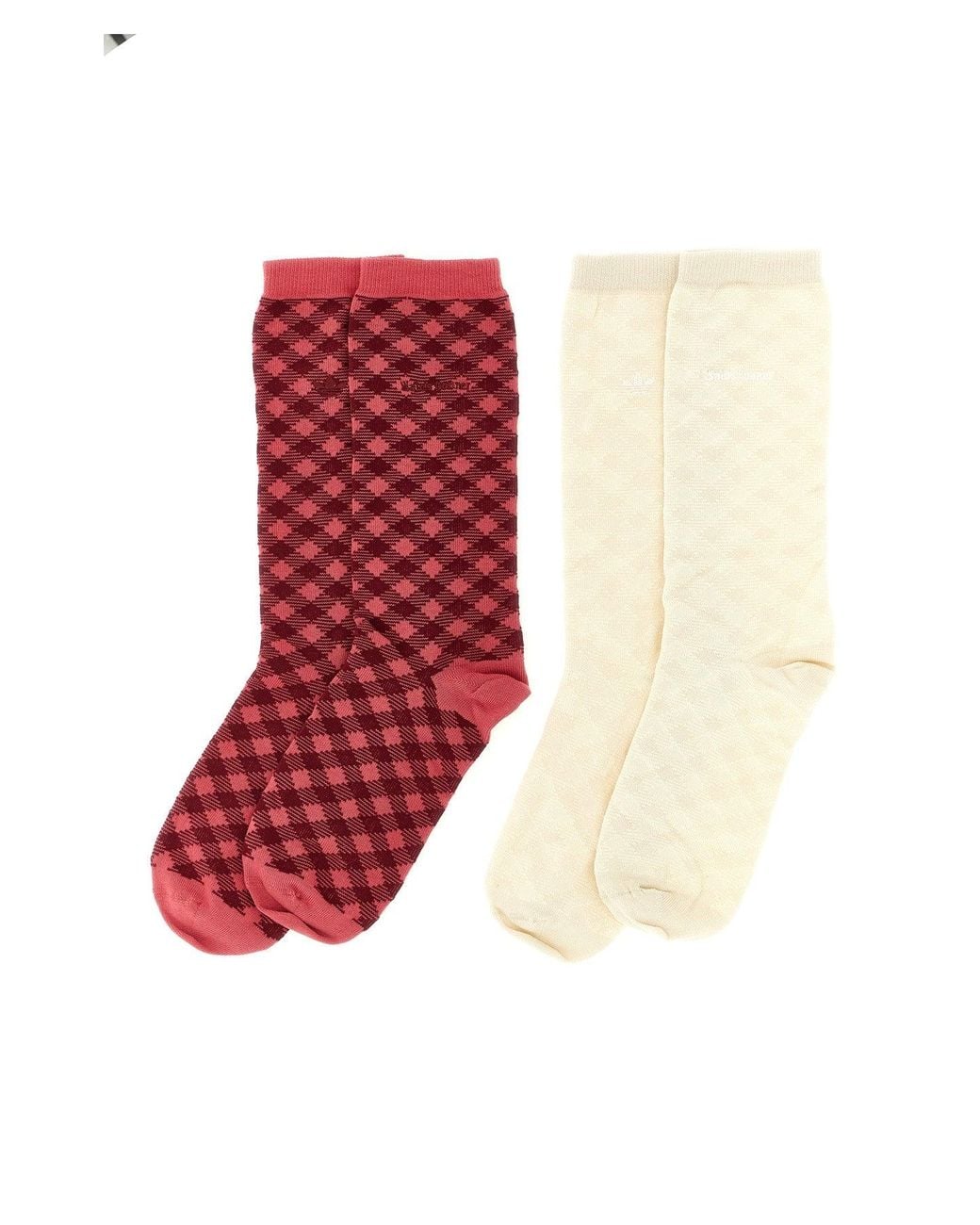 Adidas Originals Red 'Wb Check Sock' Socks