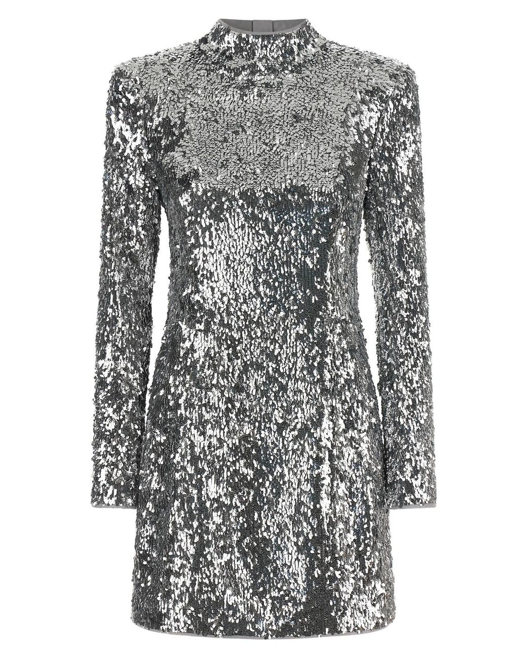 Balmain Gray Sequin Dress