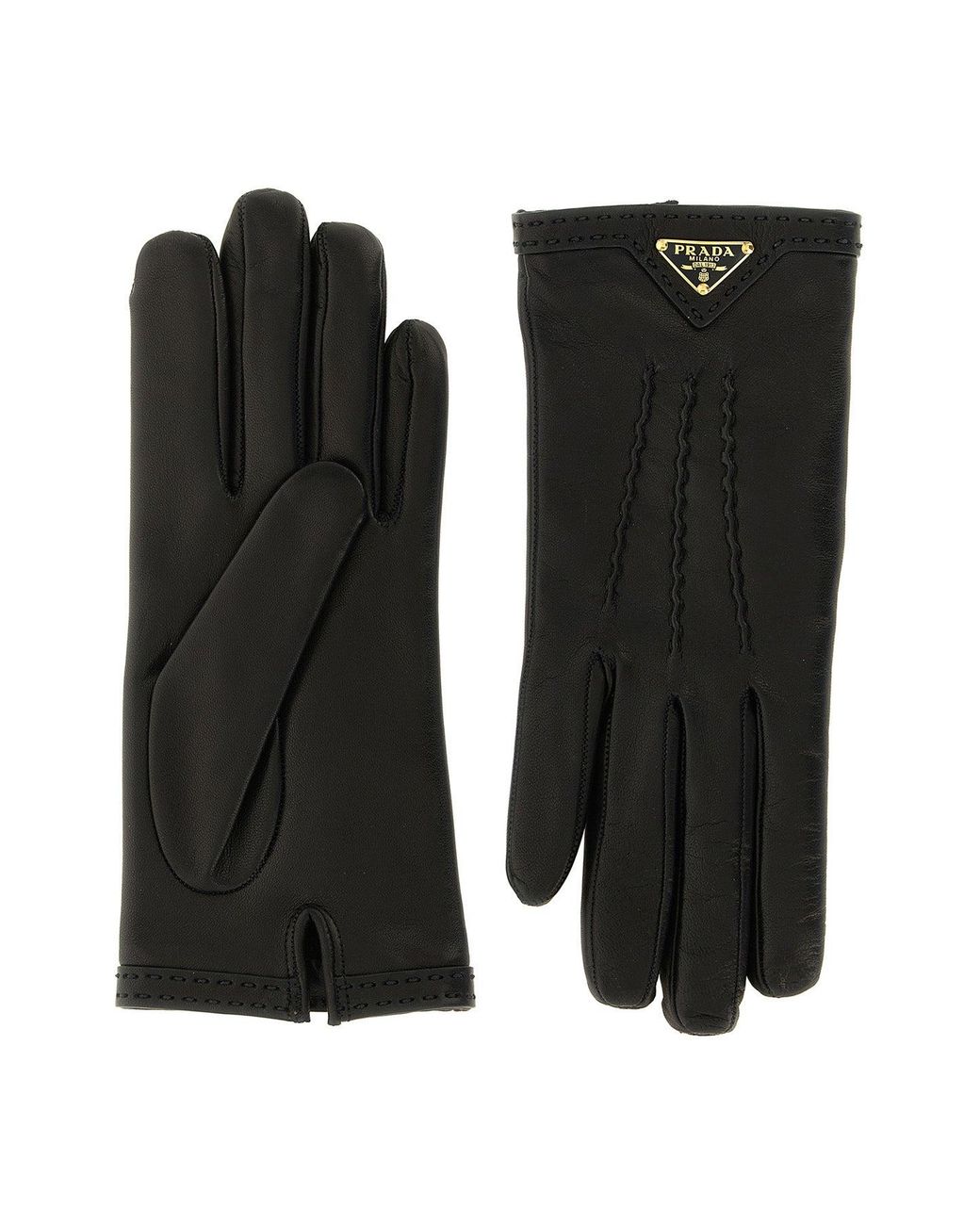 Prada Black Nappalederhandschuhe