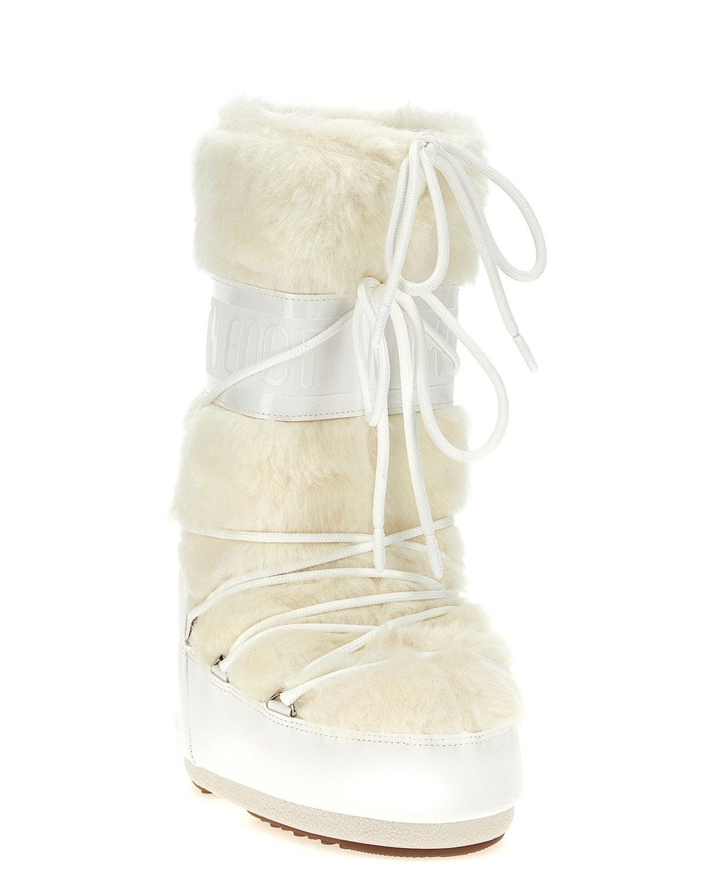 Moon Boot White 'Icon Faux Fur' Boot