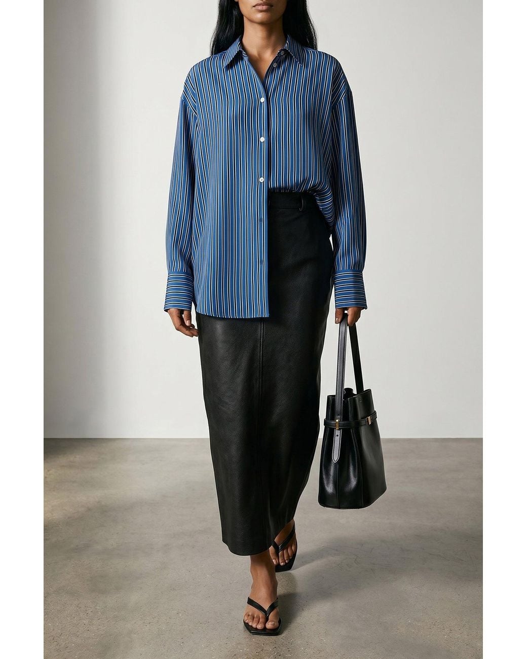 Totême Black Belted Bucket Shoulder Bag