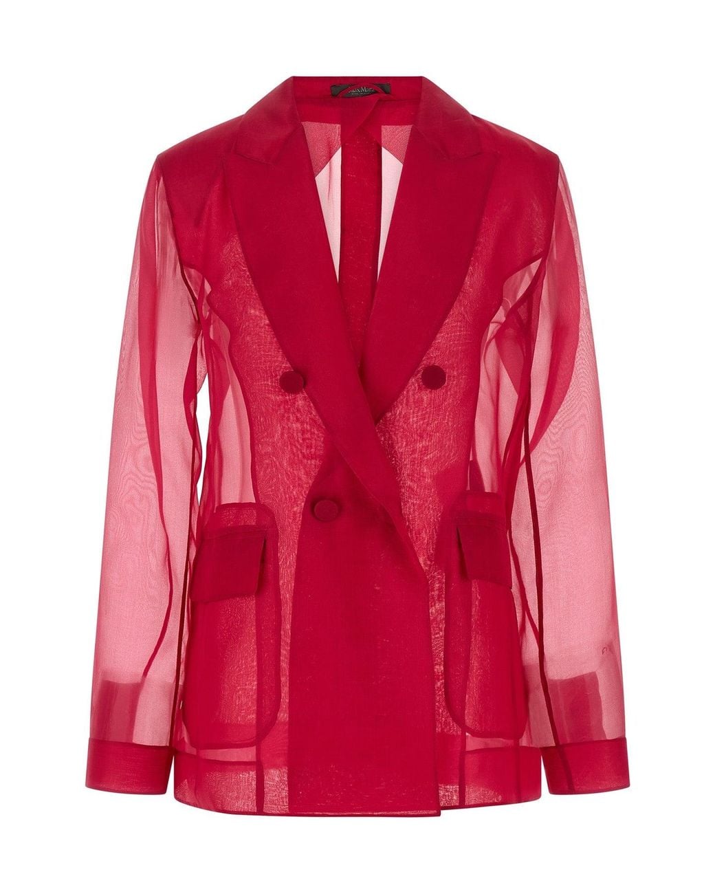 Max Mara Red Silk Organza Blazer