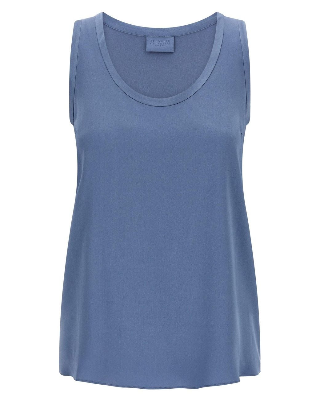 Brunello Cucinelli Blue Top 'Satin'
