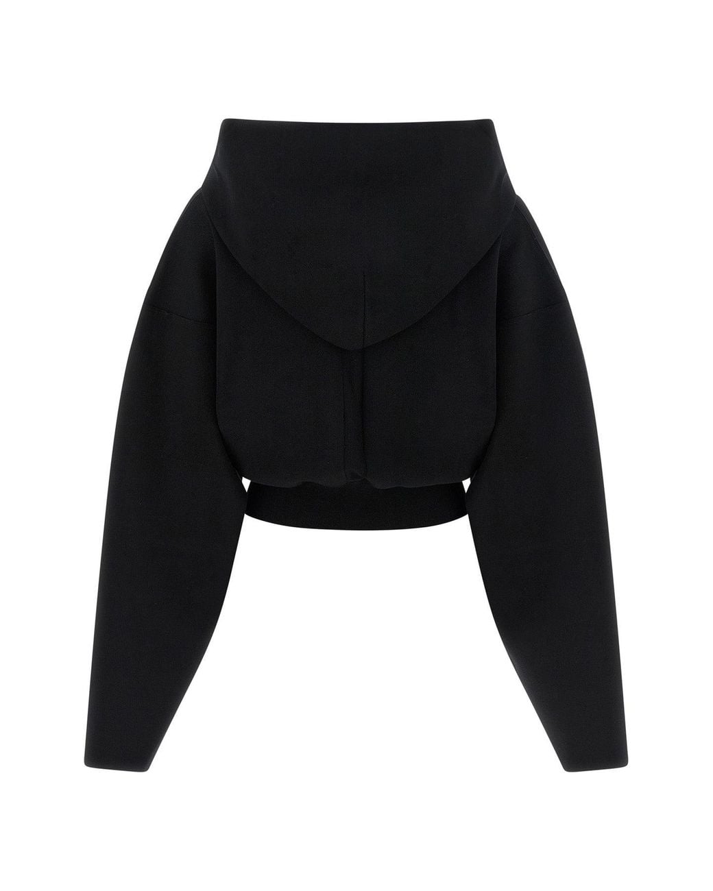 Rick Owens Black Cropped Hooded Sweatshirt