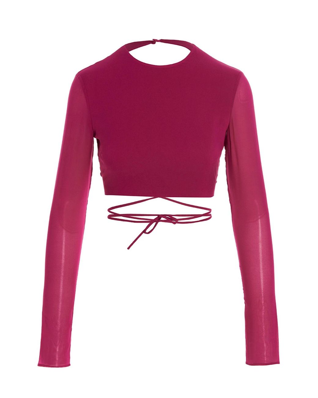 ANDAMANE Red Cropped Georgette Top