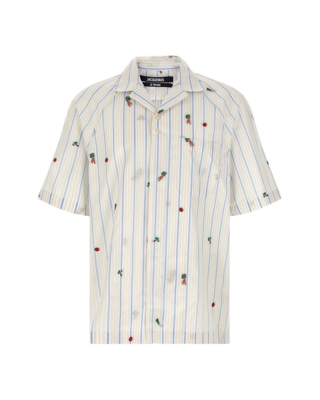Jacquemus White Shirt With All-Over Embroidery for men