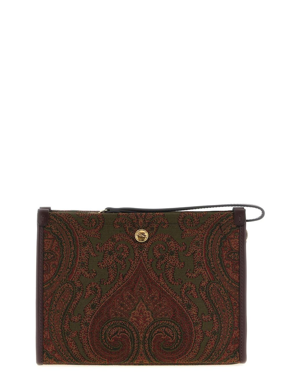 Etro Brown Medium Jacquard Pouch