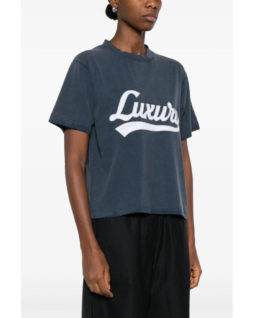 Balenciaga Blue T-Shirt 'Medium Fit S/S'