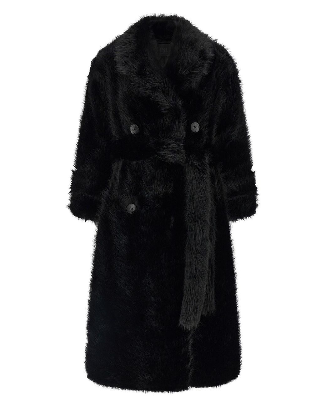 BB COUTURE Black 'jackie' Eco-fur Trench Coat