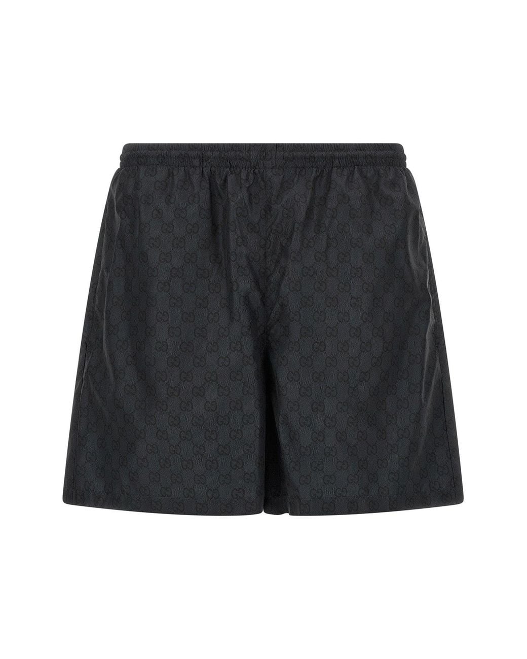 Gucci Black Gg Monogram Swim Shorts for men