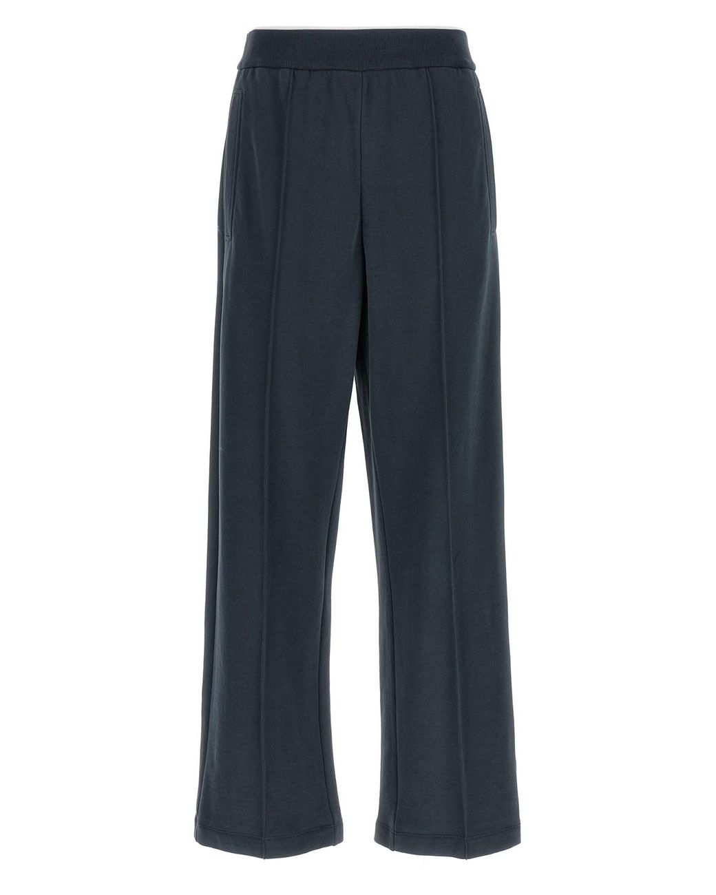 Brunello Cucinelli Blue Joggers With Frontal Stitching Detail