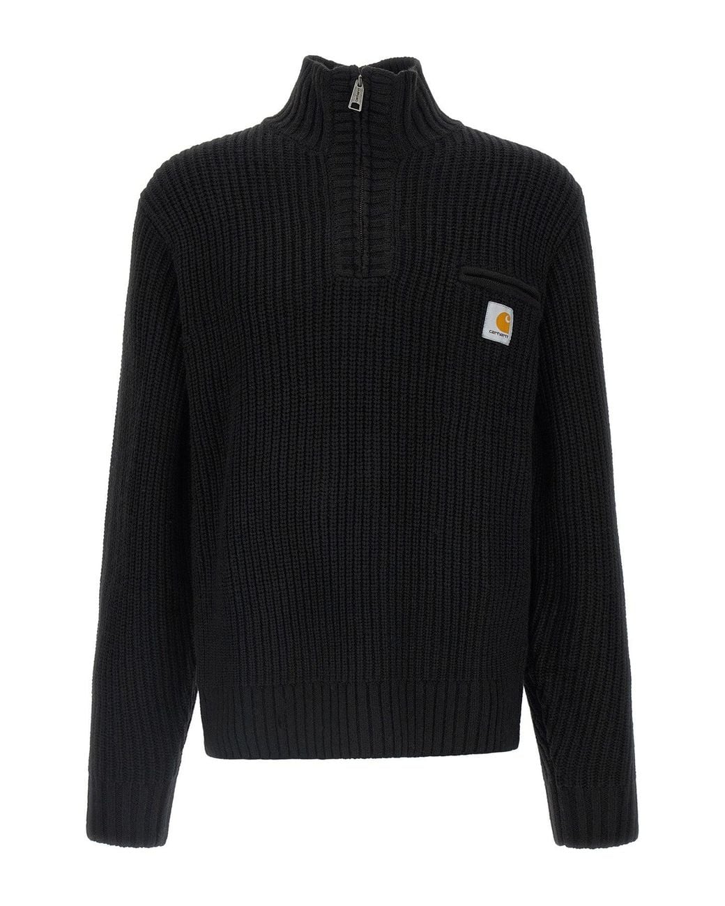 Carhartt Black Ribbed Knit Half-Zip Sweater for men