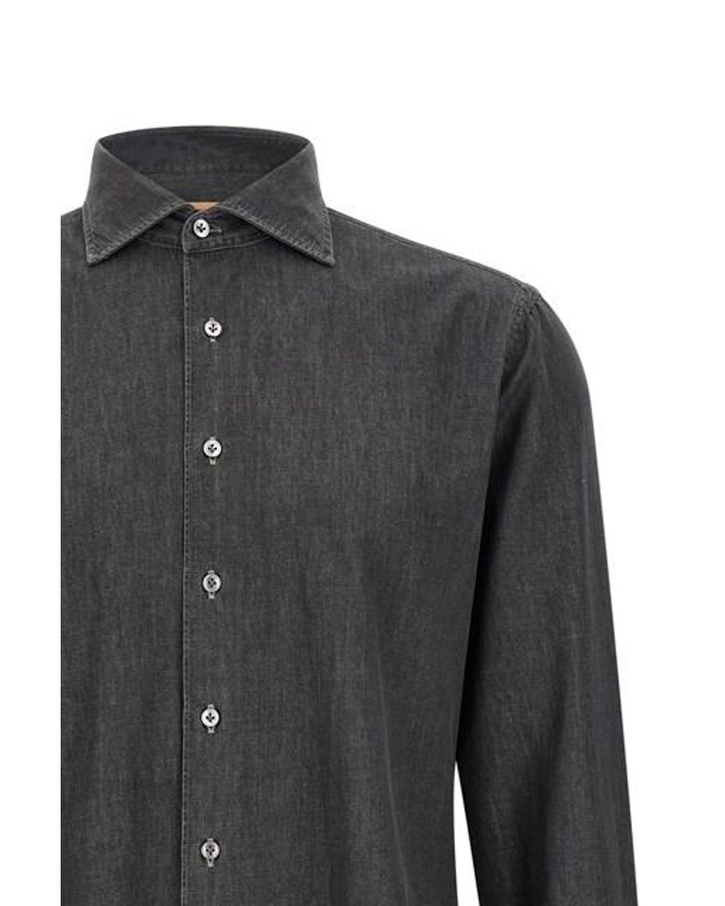 Camicia 'Napoli' di Borriello in Black da Uomo