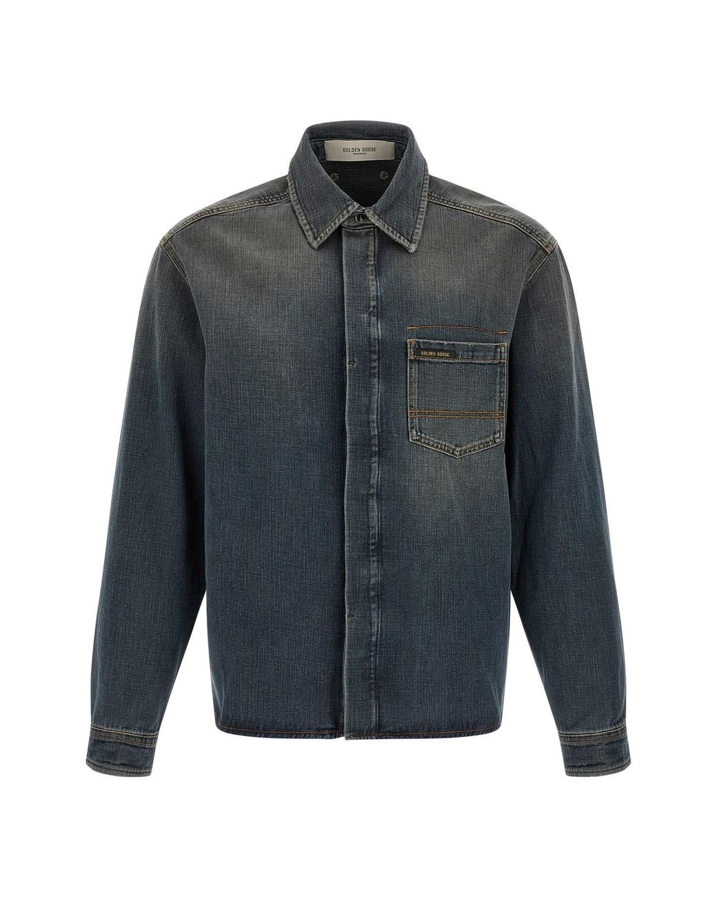 Golden Goose Deluxe Brand Gray 'journey Roger' Denim Shirt for men
