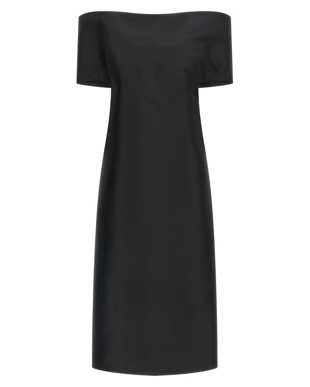 Jil Sander Black The Off-Shoulder Midi Dress