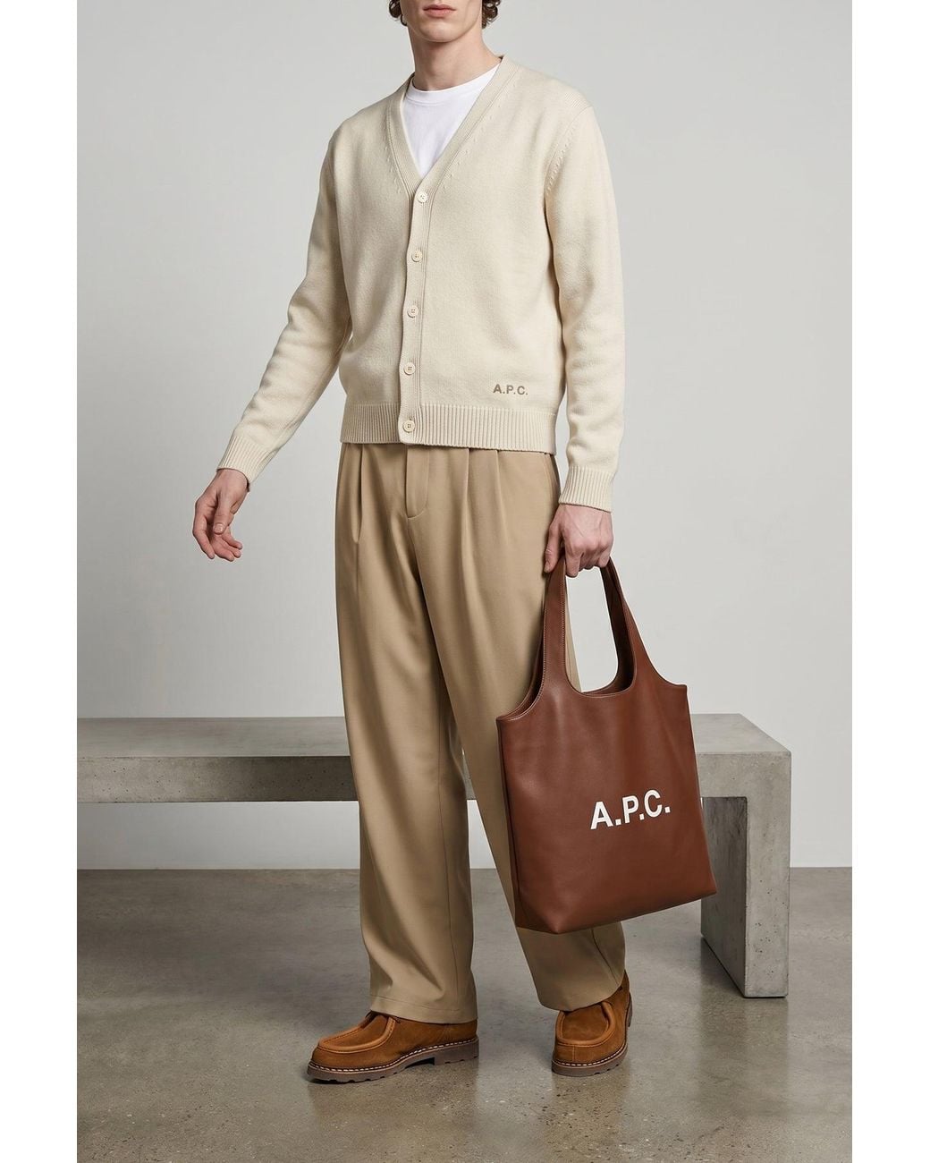 A.P.C. White A. P.C. 'Kevin' Cardigan for men