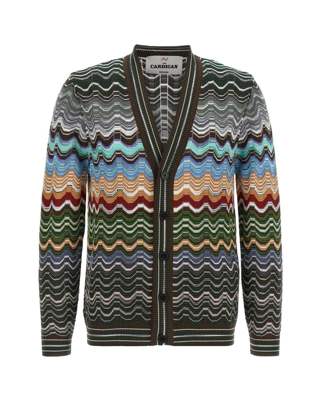Missoni Gray Greek Pattern Cardigan for men