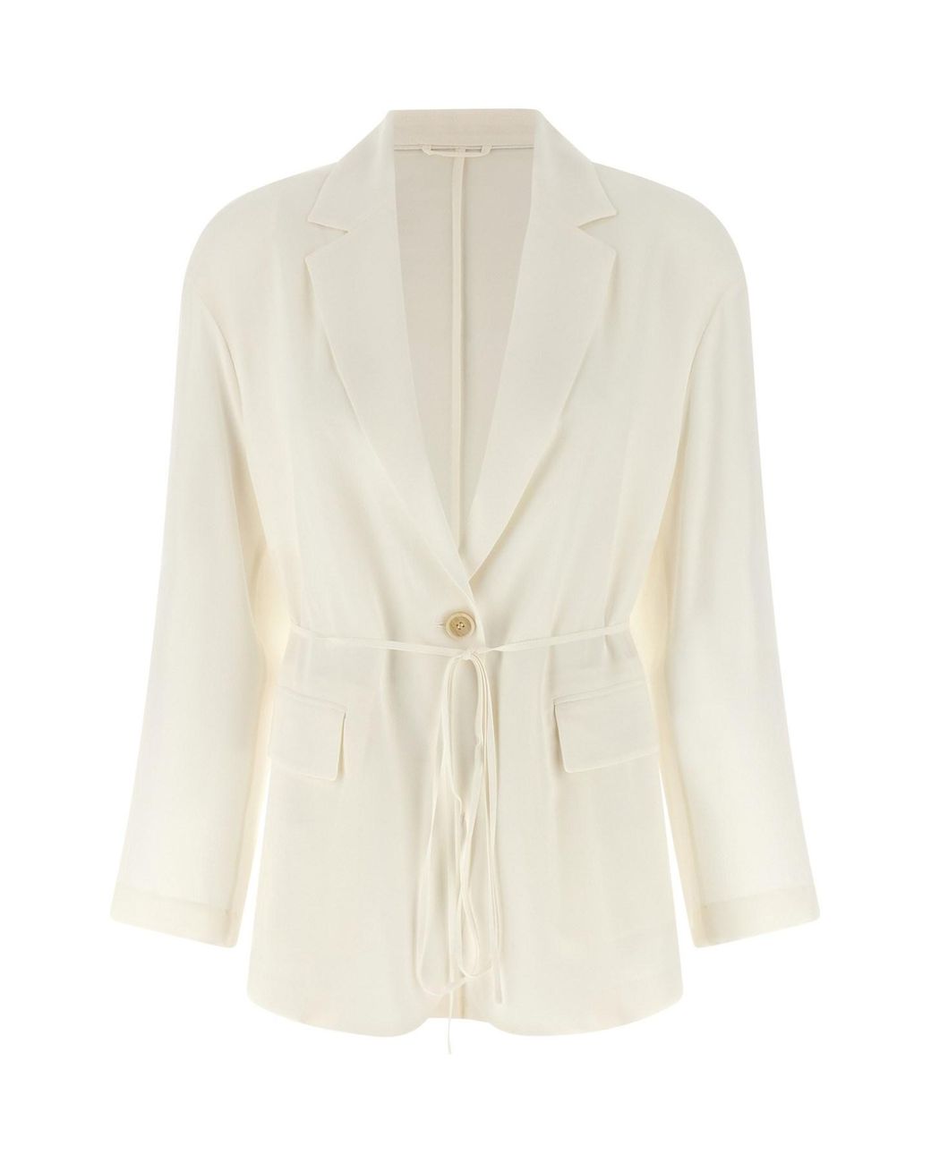 Brunello Cucinelli White Silk Blazer