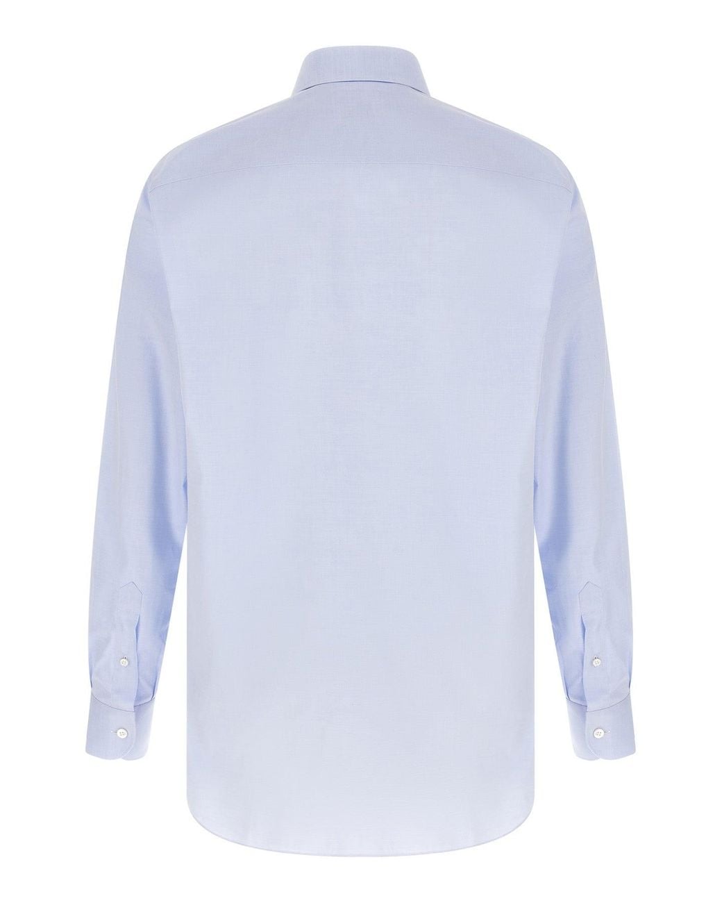 Brioni Blue Cotton Shirt With Classic Collar for men