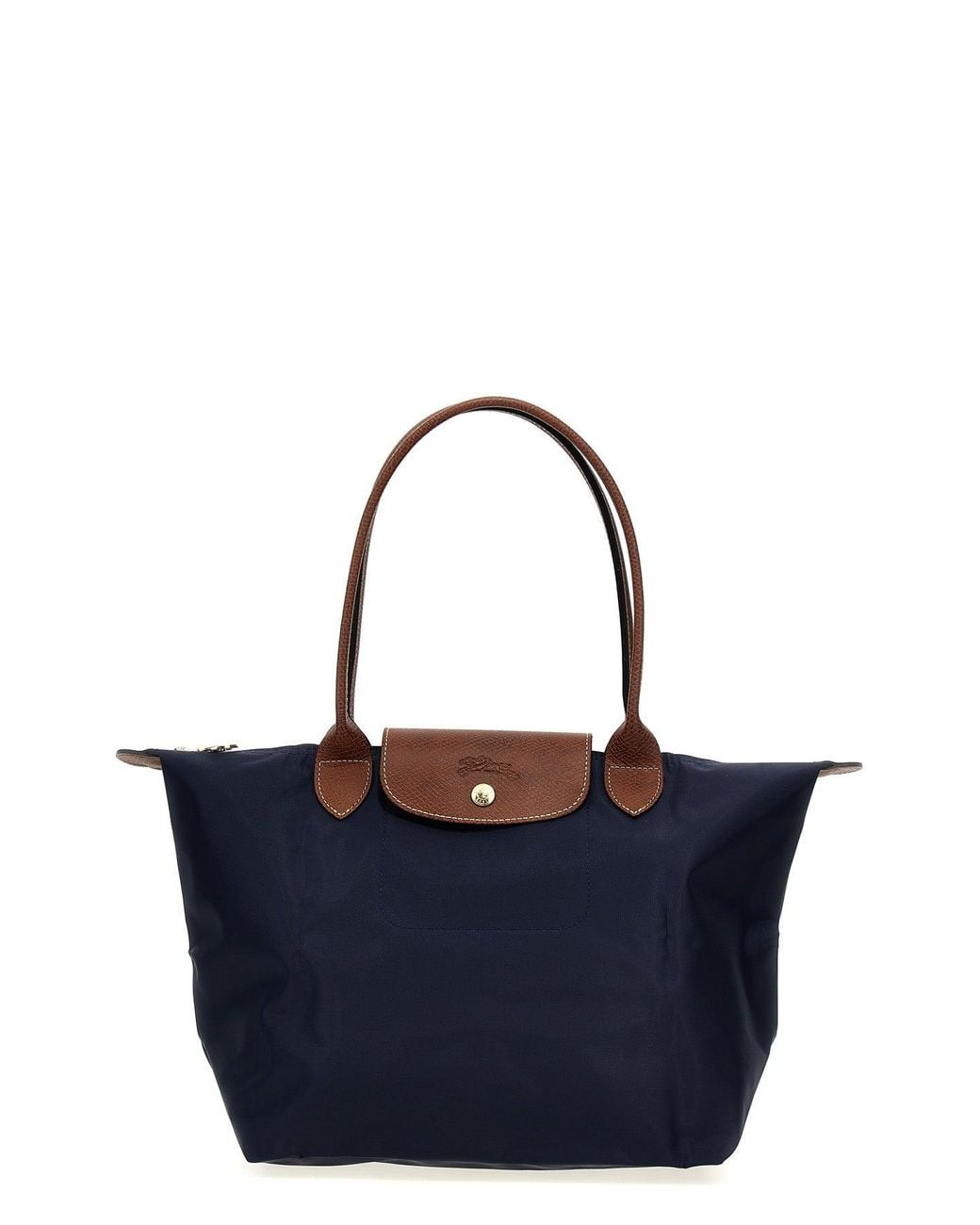 Longchamp Blue Shoulder Bag With Leather Details