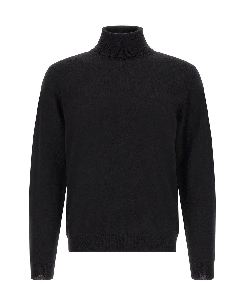 Zanone Black Turtleneck Sweater for men