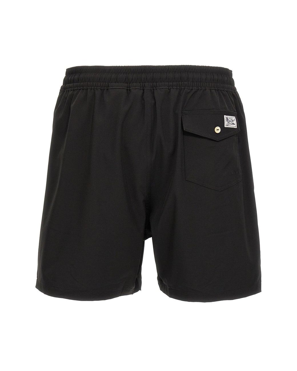 Polo Ralph Lauren Black Swim Shorts With Contrasting Drawstring for men