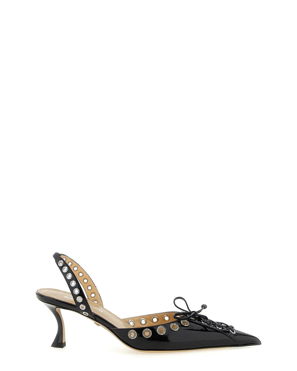 Mach & Mach Black 'crystalized Corset' Slingback