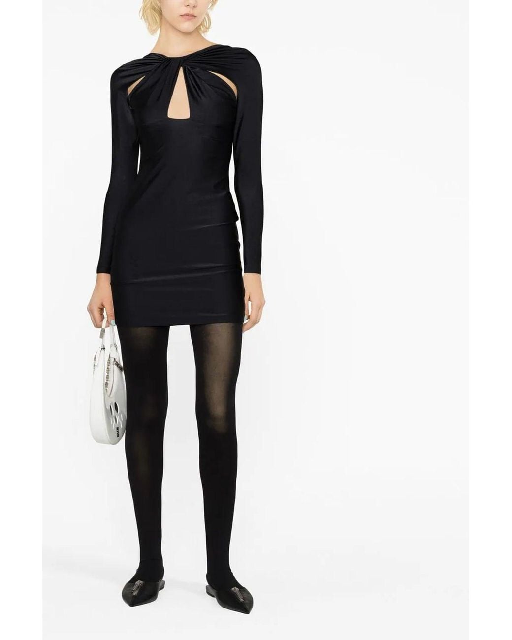 Coperni Black 'Twisted Cut-Out' Mini Dress