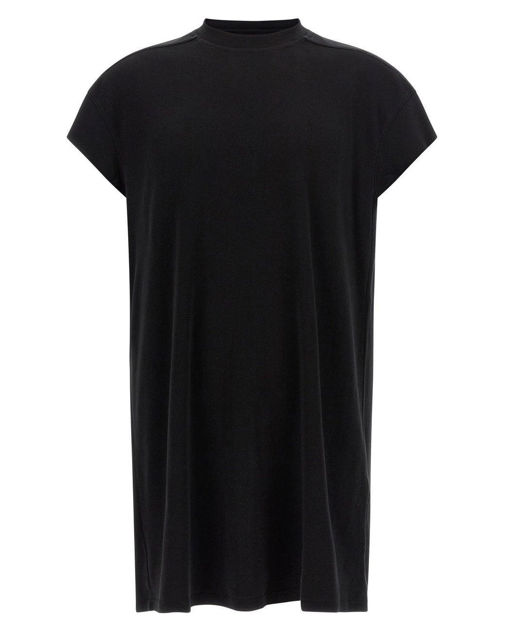 Rick Owens Black T-Shirt With Raw-Cut Edges for men