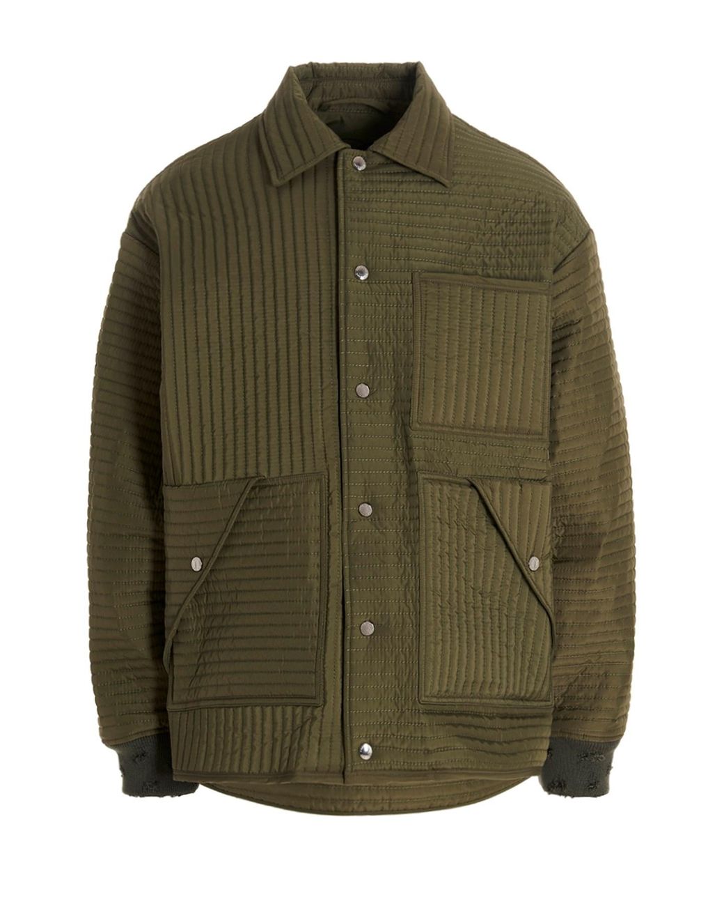 Khrisjoy Green 'chore Quilted Stripes' Down Jacket for men