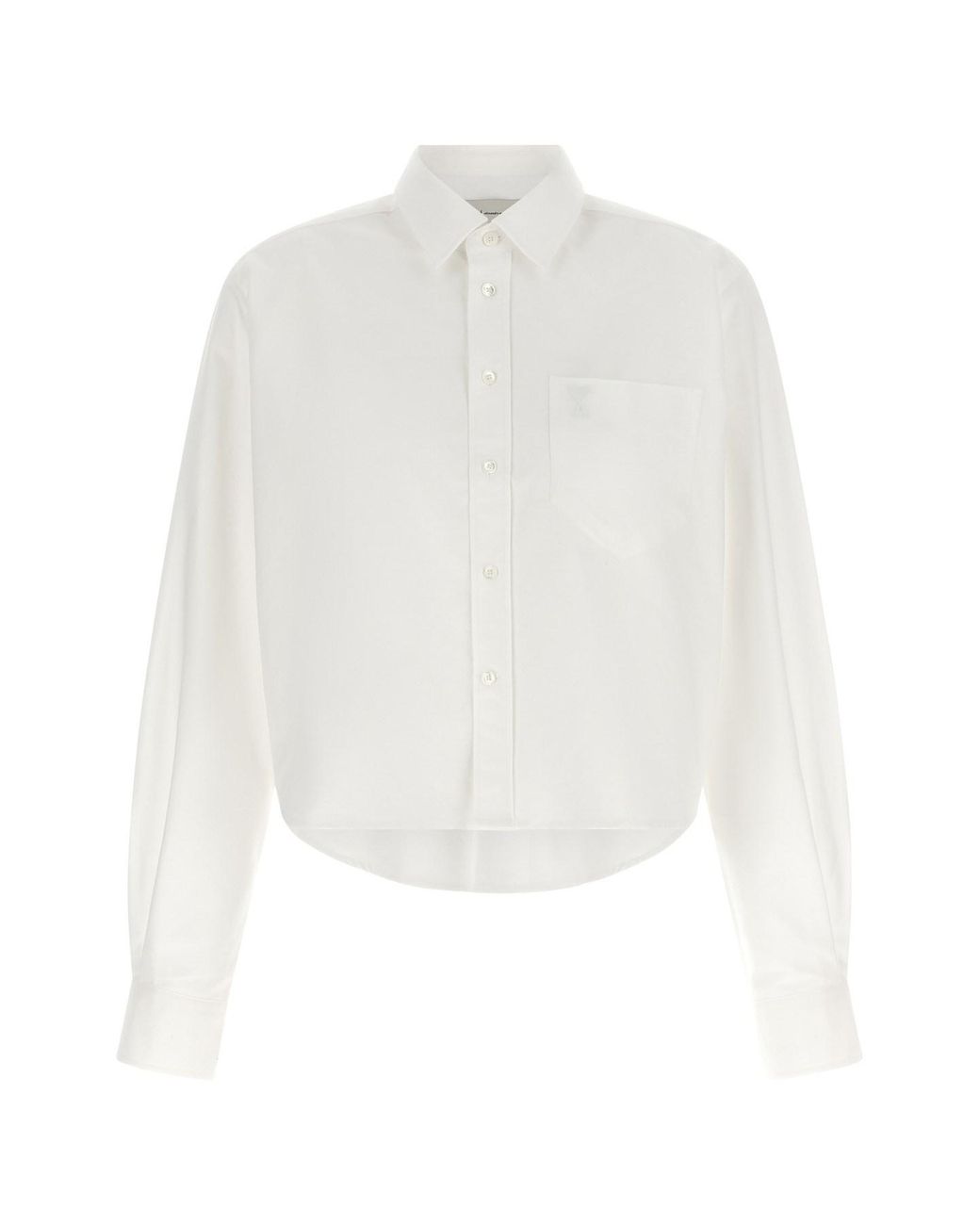 AMI White 'ami De Coeur' Cropped Shirt